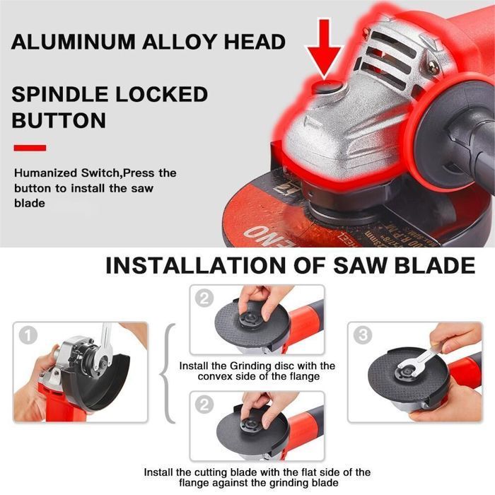 Angle Grinder - TEENO - Angle Grinder - 1000W - 125 mm - 12000 rpm