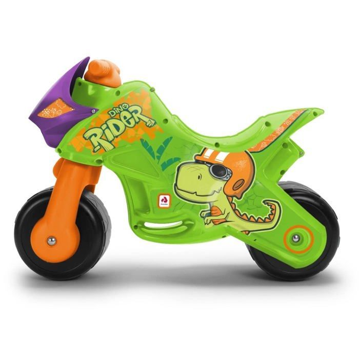 Moto porteur enfant - INJUSA - 18 mois à 3 ans - Dino - Roues larges - Transport facile - 66x22x44.5 cm - 2.5 kg - Vert