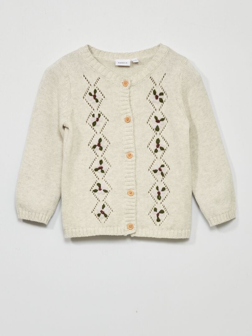 Opengebreid vest - BEIGE
