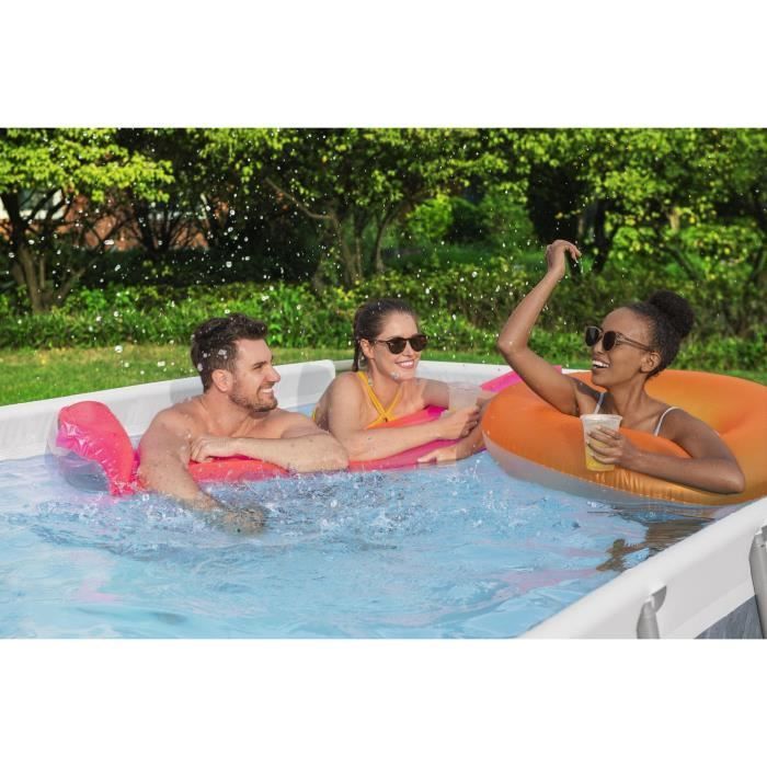 Kit Piscine hors sol tubulaire BESTWAY - Steel Pro Max - 412 x 201 x 122 cm - Rectangulaire (Filtre à cartouche, échelle, 1 cartouch
