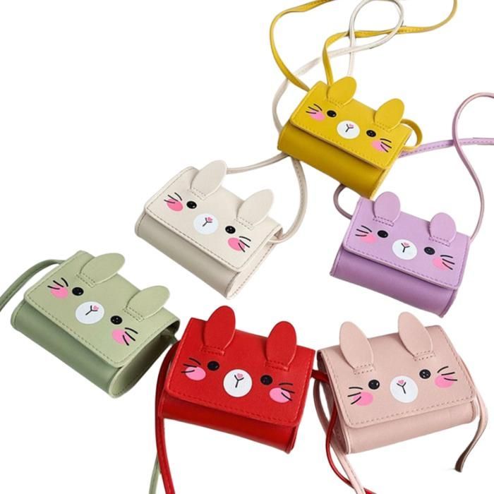 Children's Purple Drawstring Shoulder Bag, Plush Crossbody Bag, Little Bunny Casual Handbag, Cute Gift