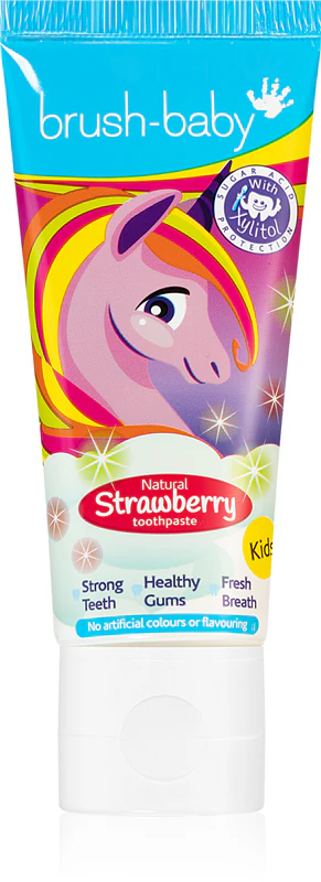 Brush Baby Natural Strawberry tandpasta voor kinderen met aardbeiensmaak