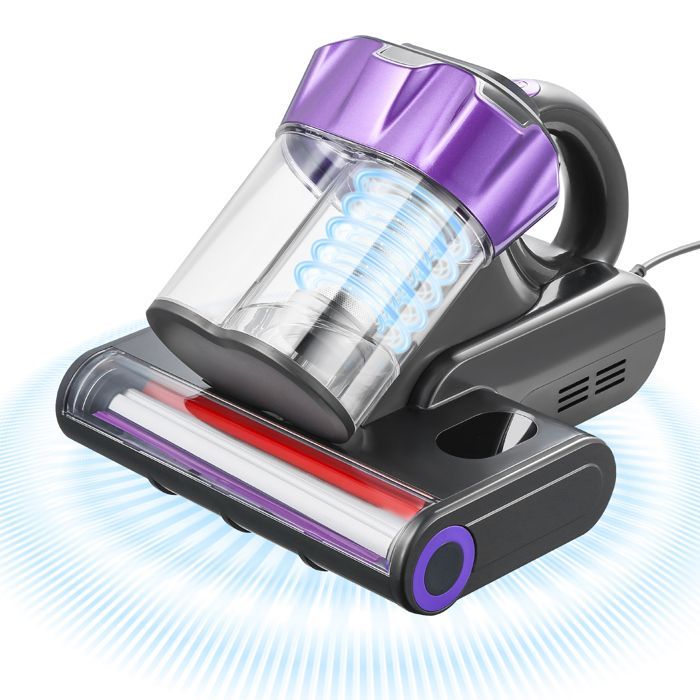 Aspirateur Matelas Anti-acariens 550 W-VEVOR-avec Aspiration Puissante 18 kPa-Double Bac à Poussière-Filtre HEPA et Chauffage