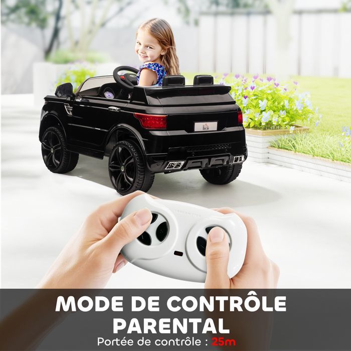 Children's Electric Ride-On Car - HOMCOM - 12V - Dual Motors - Spring Suspension, 2.4G Remote Control - Speeds 3 to 5 km/h - Black