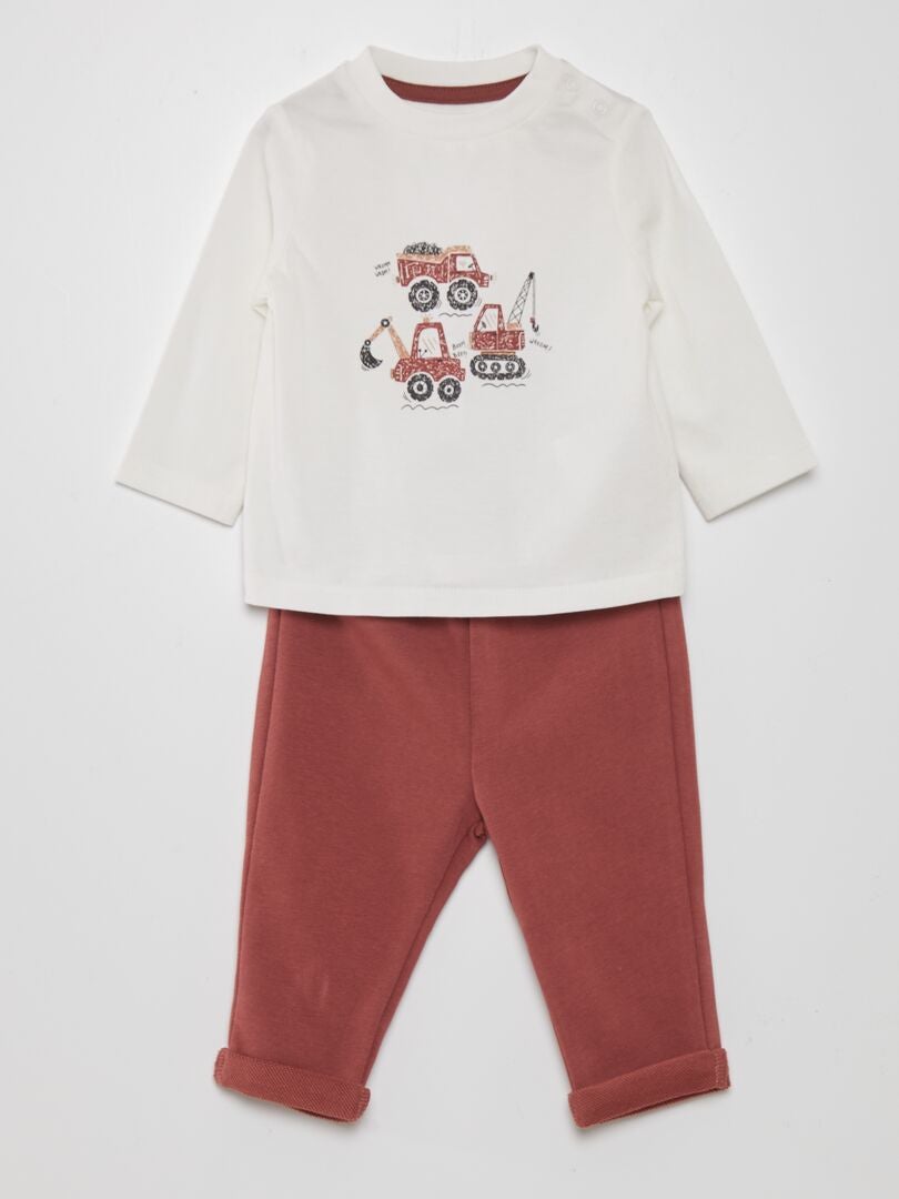 Set van 2 T-shirt en legging - wit
