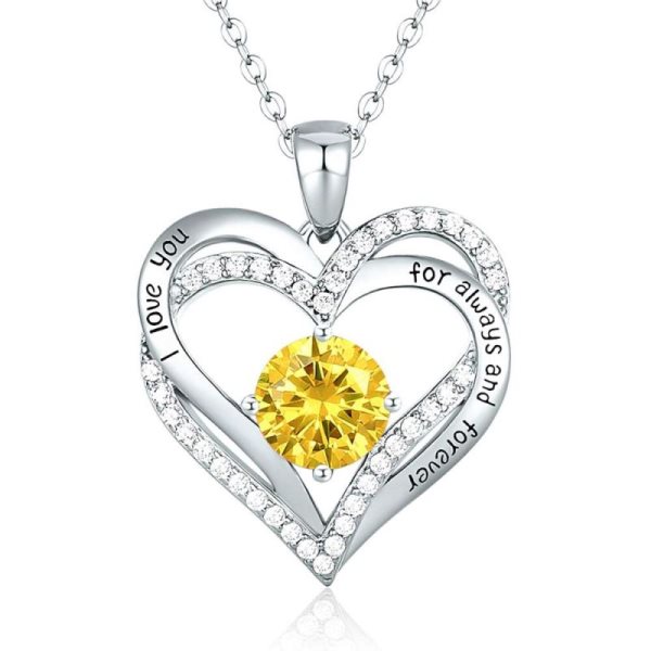 Naszyjnik Forever Love Heart dla kobiet, srebro próby 925, różowe złoto