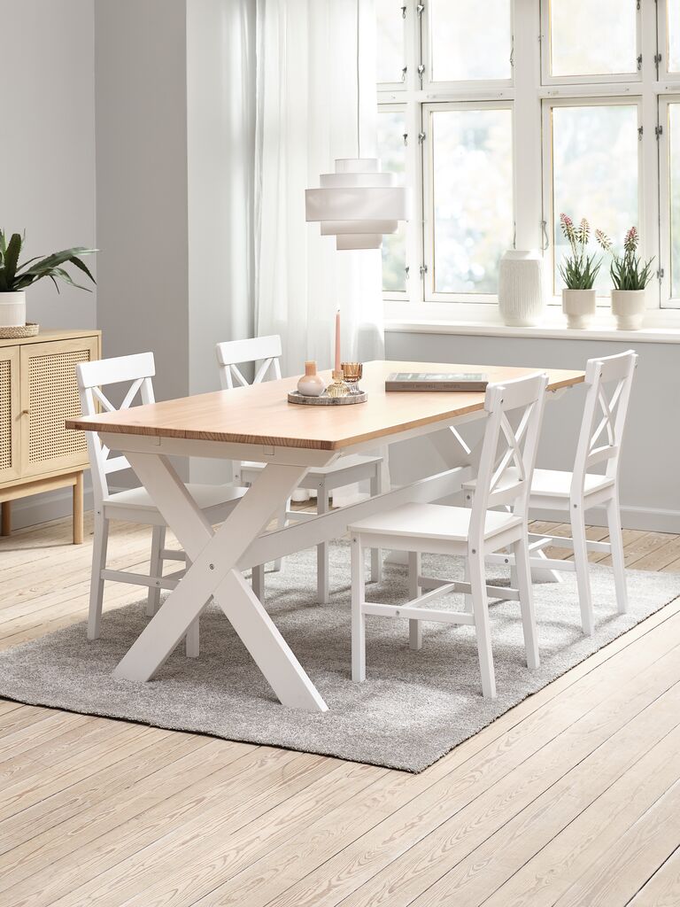 VISLINGE EJBY VISLINGE L190 prirodni stol 4 EJBY stolica bijela