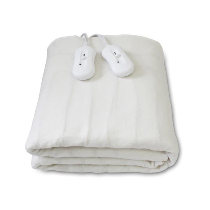 Cubrecolchón calefactable - TODECO - Doble 160x140 cm - 2x60W - Mando a distancia - Blanco