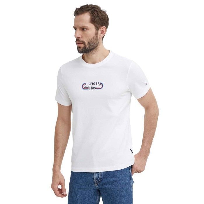 T-shirt Tommy Hilfiger Homme Blanc Graphic Regular Fit