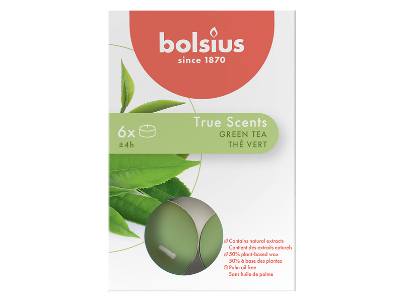 Podgrzewacze  tealighty True Scents Zielona Herbata 6 szt.