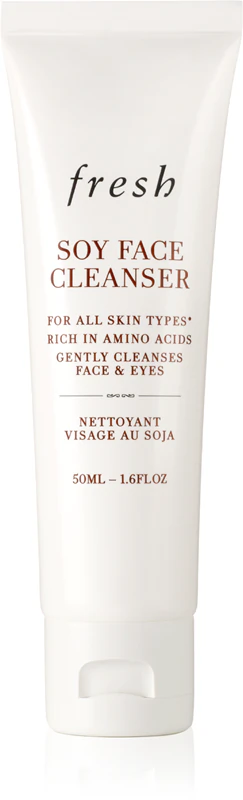 Gel de limpeza facial Fresh Soy: removedor suave de maquiagem e limpa profundamente.