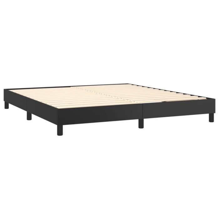 Base de cama de muelles KEENSO - Negra - 180x200 cm - Piel sintética