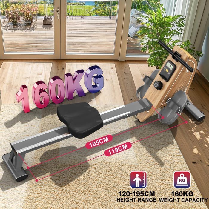 Vogatore VOWVIT per uso domestico - Modello Bluetooth - 16 livelli di resistenza magnetica - Capacità di carico 160 kg - Riponimento verticale