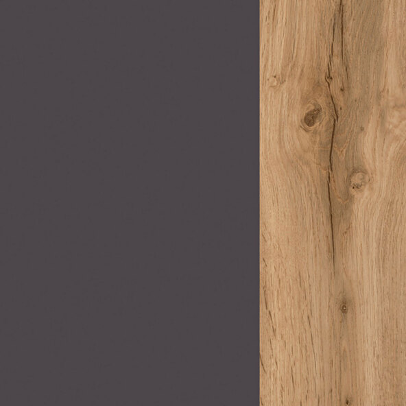 Midi-Schrank Lincoln, 40 cm, matt grau/wotaneiche