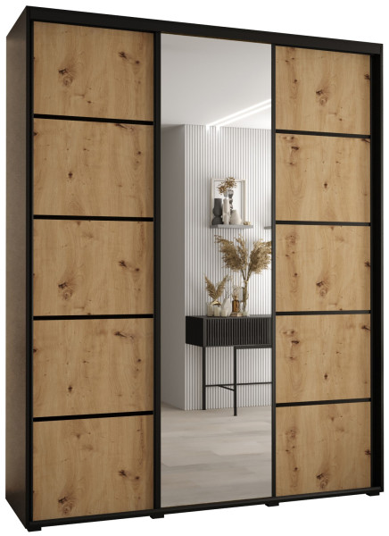 Szafa przesuwna 45 wysoka Davos 5 200 czarny artisan czarny