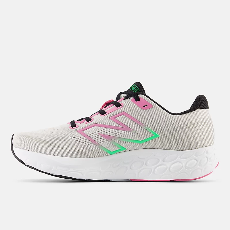 Fresh Foam 680 v8 Feminino - Cinza Fosco com Preto e Rosa Claro