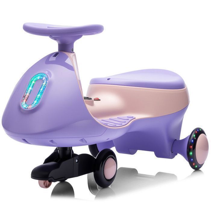 Coche eléctrico infantil LALAHO WH602 de 12 V y 4,5 Ah - Bluetooth, morado y rosa