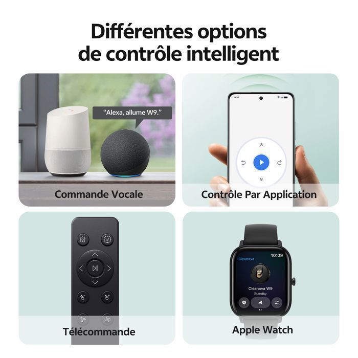 Vactidy Cleanova W9 - Robotstofzuiger - 5000 Pa - 180 min autonomie - LDS-navigatie - iWatch/Alexa/Google Home/IFTTT/APP