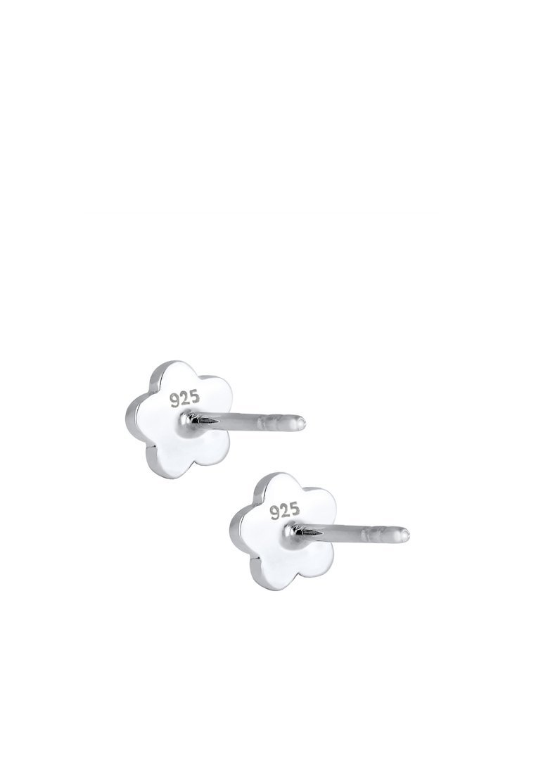 Elli SPARKLING BASIC FLOWER - MET SWAROVSKI® KRISTALLEN - Oorbellen - zilverkleurig