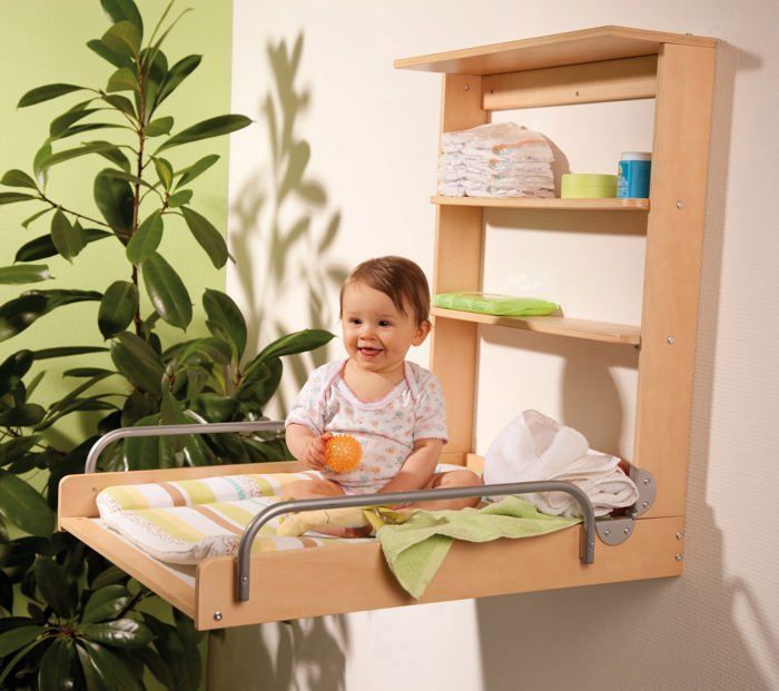 ROBA Table à langer Murale Pliable + Matelas à langer 