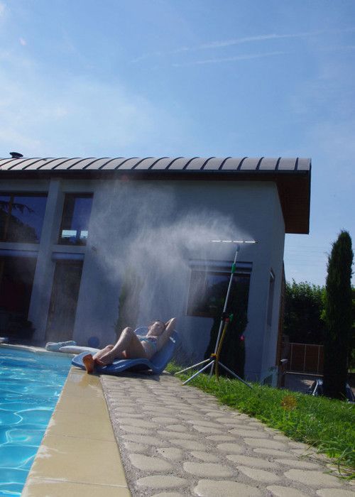 O'FRESH Umidificador de Jardim e Pátio com Chuveirinho - 5 Bicos de Aço Inoxidável - Ar Condicionado Externo - Repele Mosquitos