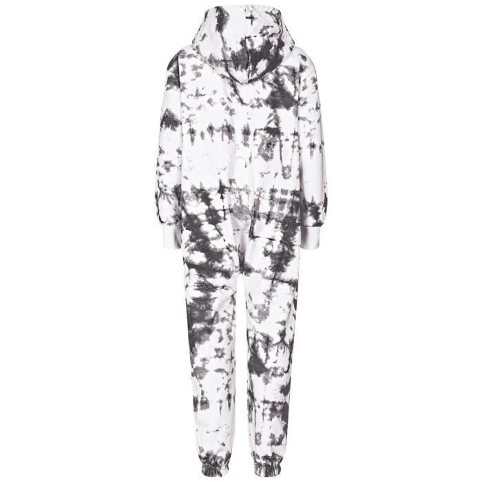 Mädchen Fleece-Einteiler Loungewear, schwarzer Batik-Print, Pyjama-Set, 5-13 Jahre