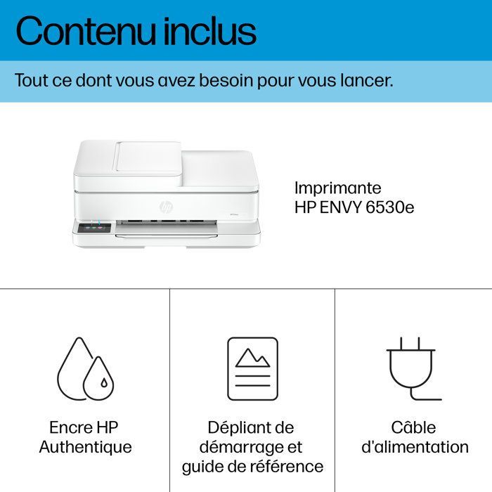 Stampante multifunzione HP Envy 6530e - Getto d'inchiostro a colori - Copia - Scansione - 3 mesi di Instant Ink inclusi con HP+