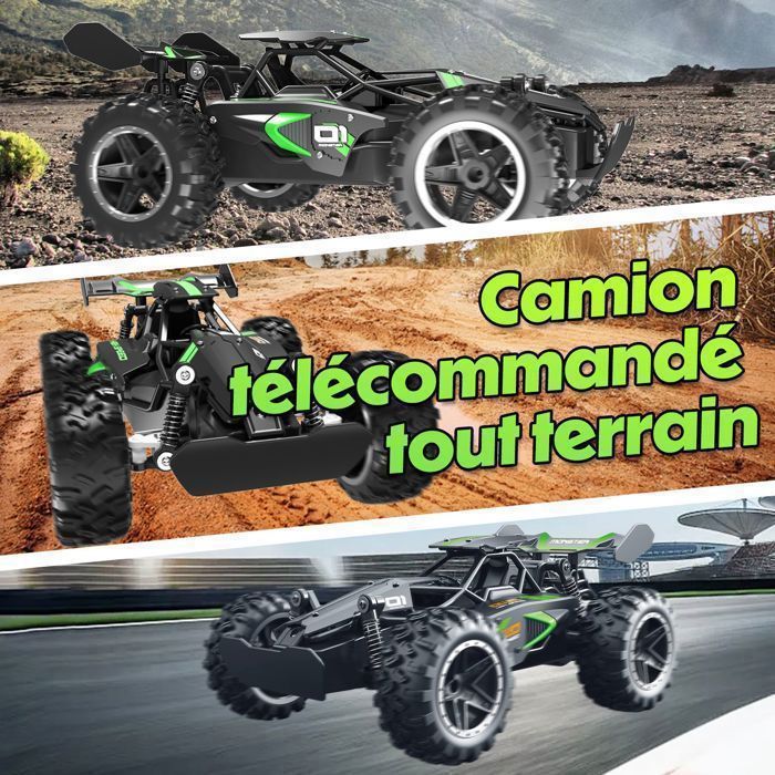 Voiture télécommandée 1:18,20 km/h,2,4 GHz,Monster Truck radiocommandée,40 Minutes de Temps de Jeu,portée 50m,Voiture radiocommandée