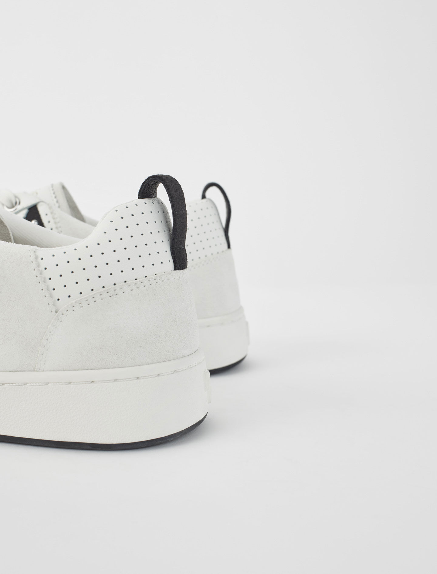 Tweekleurige leren sneakers - Zwart / Wit