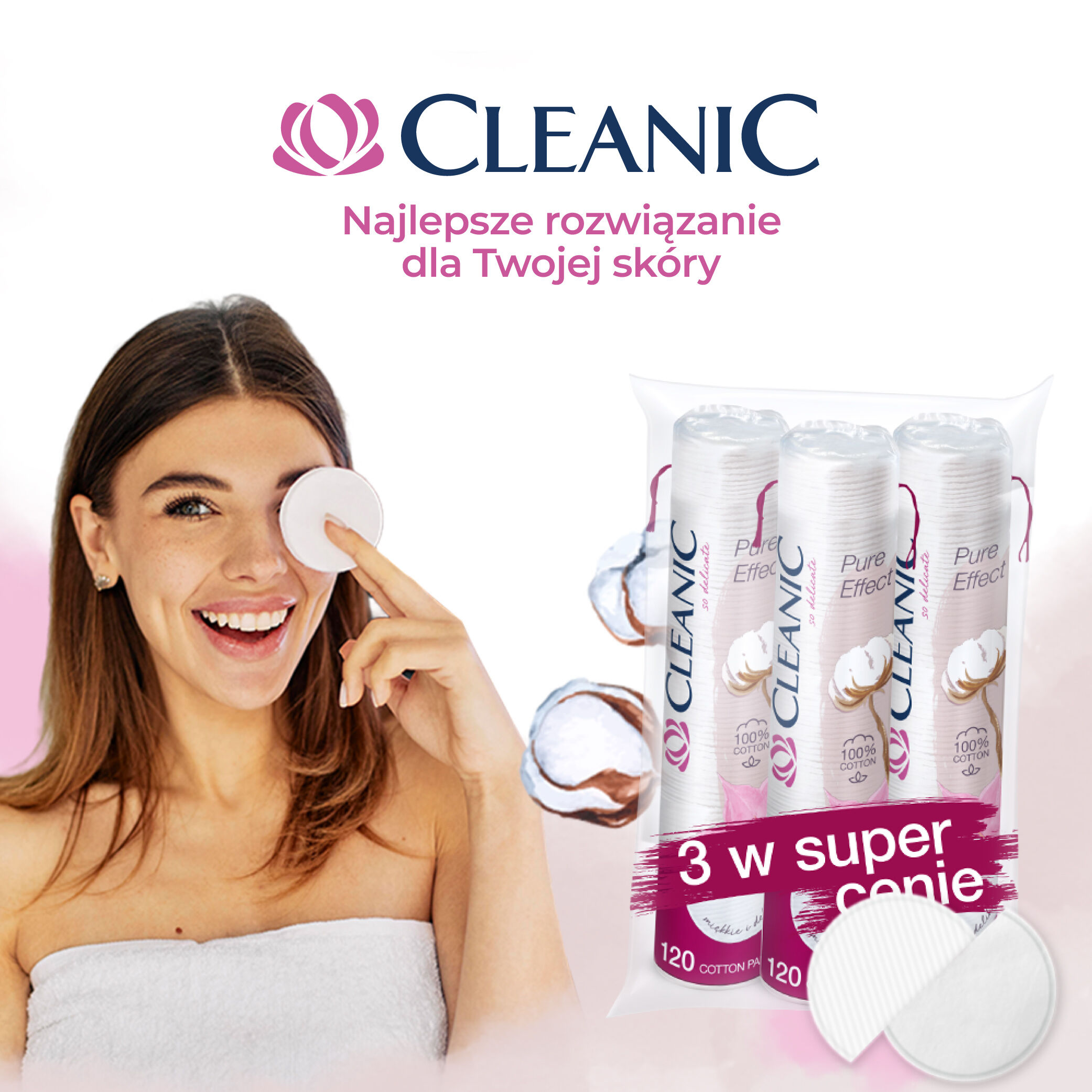 Cleanic kosmetikbind 3 x 120 stk.