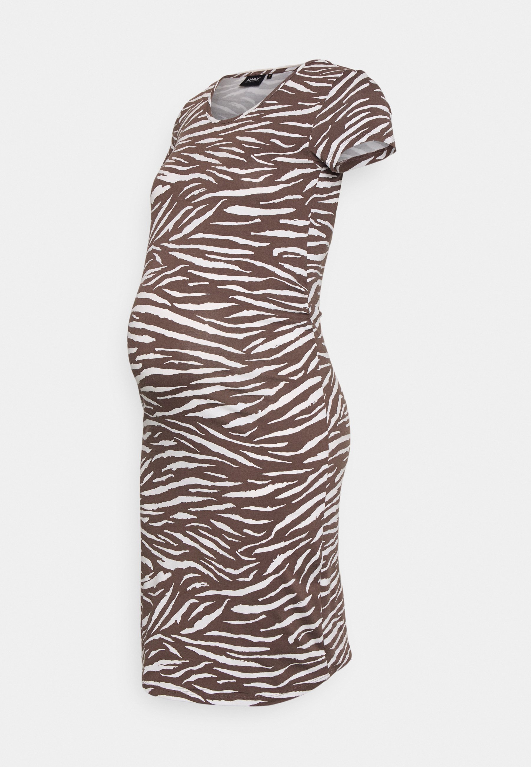 ONLY MATERNITY OLMLOVELY O-HALS JURK - Jersey jurk - beige