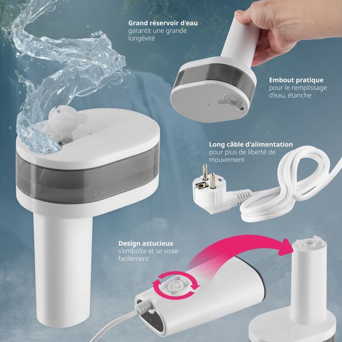 Steamer - TECTAKE - Défroisseur vapeur avec 4 modes et adaptateur pour bouteille 370ml 1640W