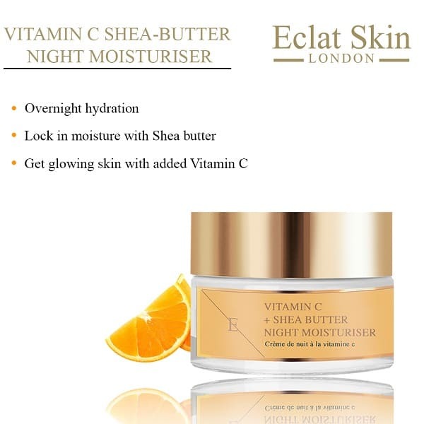 Crema idratante notte al burro di karité e vitamina C di Eclat Skin London