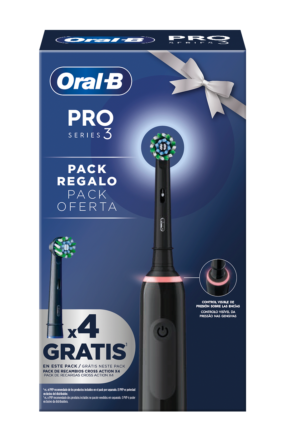 Pro Series 3 elektriskās zobu birstes dāvanu komplekts ar 4 nomaināmām birstes galviņām Elektriskās zobu birstes