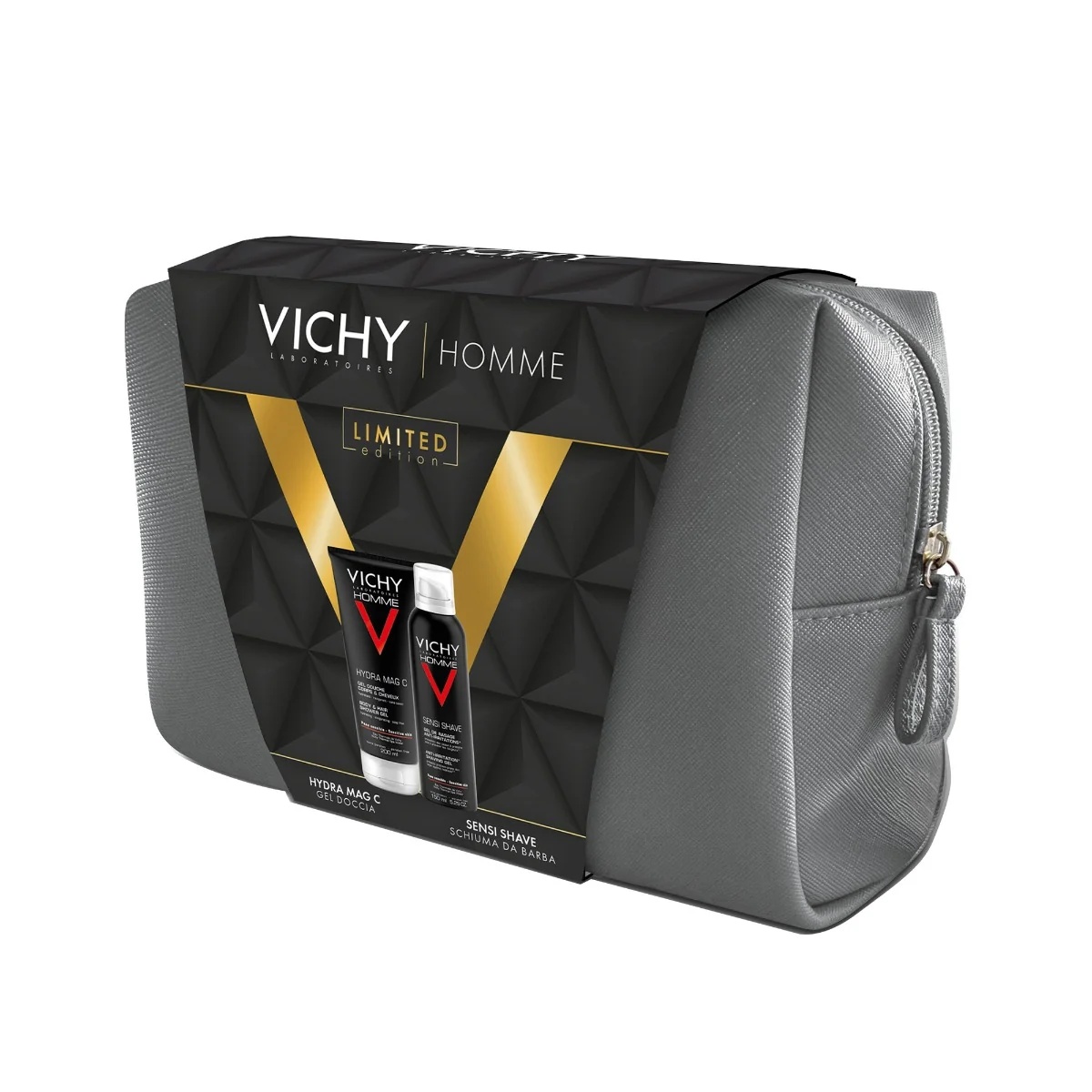 VICHY Vichy Pochette Homme Hydra Mag C douchegel 200 ml + Sensi shave scheerschuim 200 ml reinigingsset voor mannen