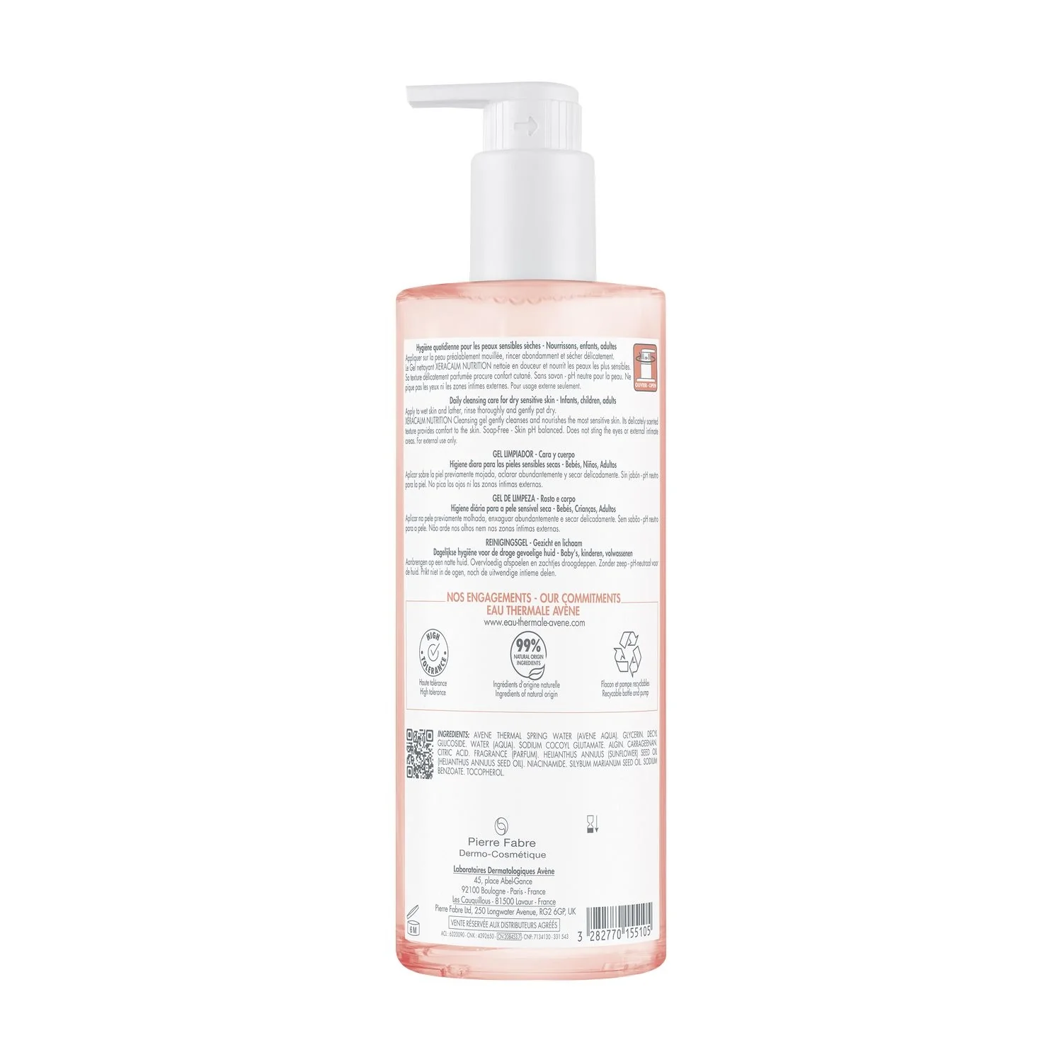 XeraCalm A.D Xeracalm Nutrition Gel Detergente - Bagno e Doccia, Gel detergente viso