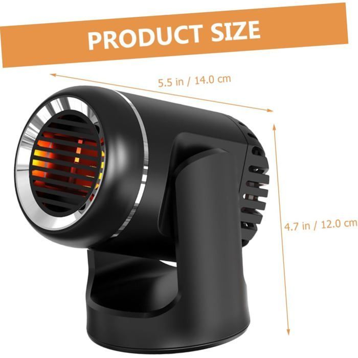 24V portable hot air blower, demister and fan, suitable for motorhomes and winter use (white).