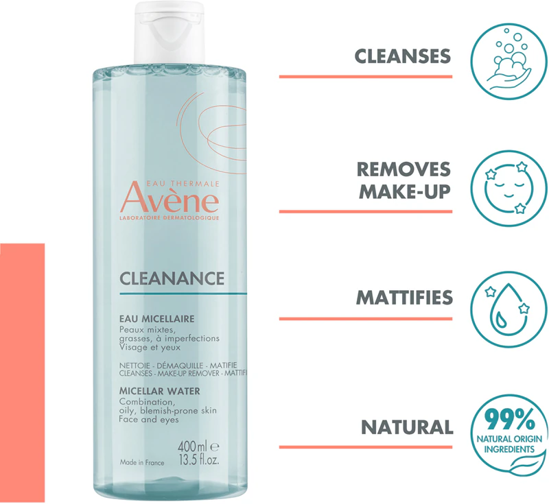 Água micelar Avène Cleanance para pele oleosa e mista