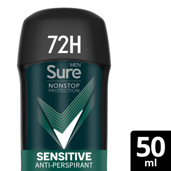 Desodorante antitranspirante en barra Sure Men Nonstop Sensitive 50 ml