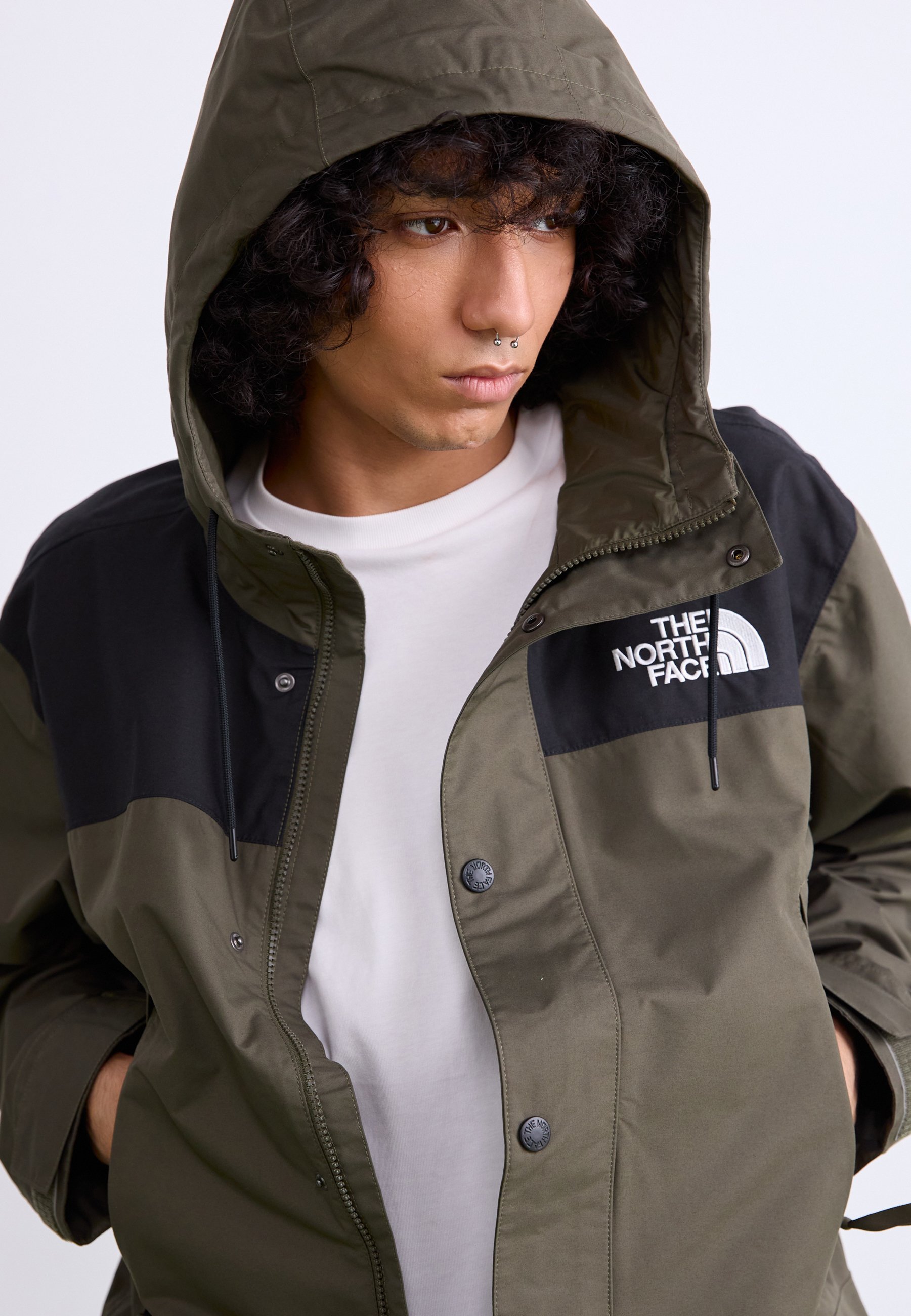 Giacca impermeabile The North Face REIGN ON - verde tortora/nero