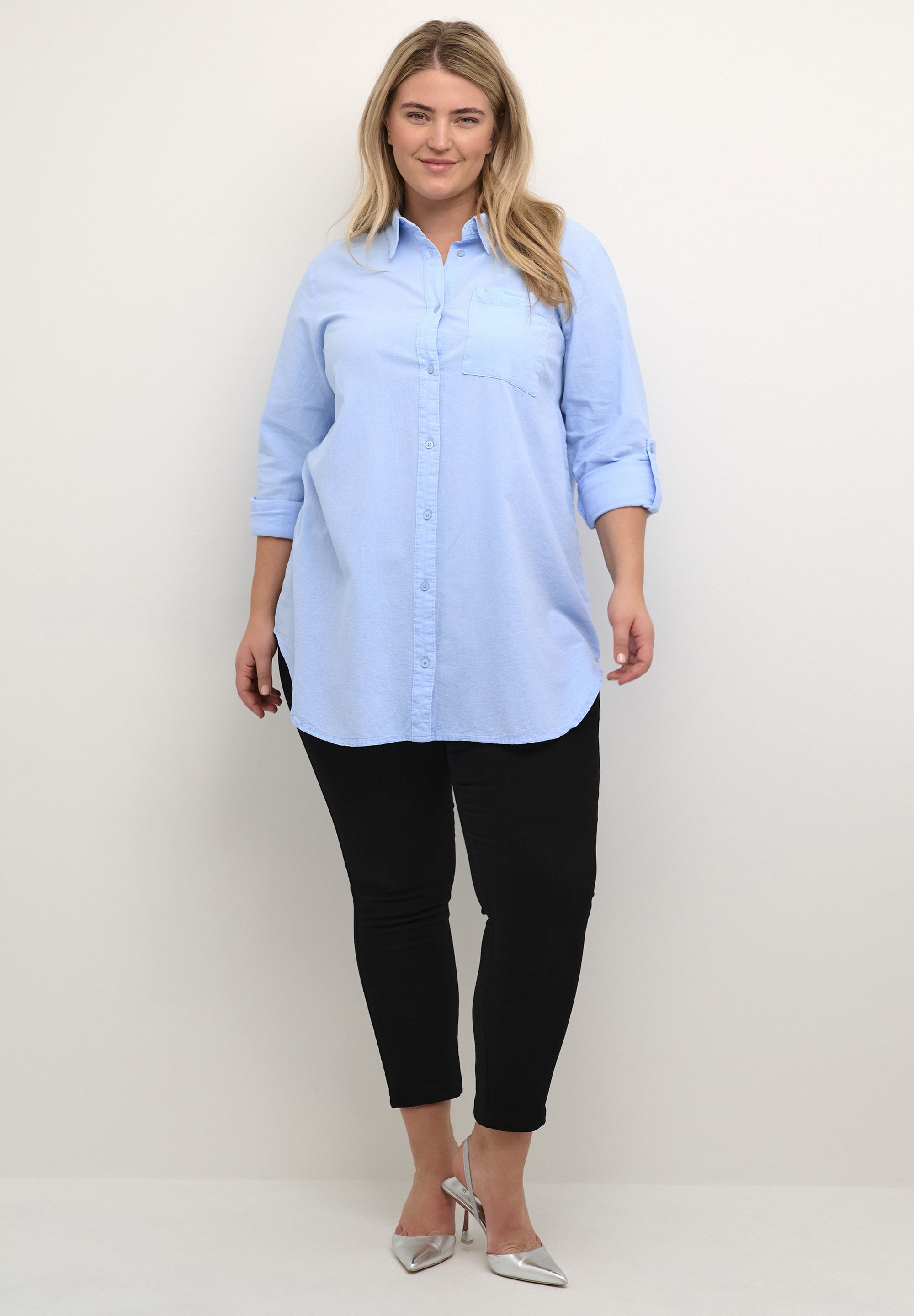 Kaffe Curve Button-down bluse - windsurfer