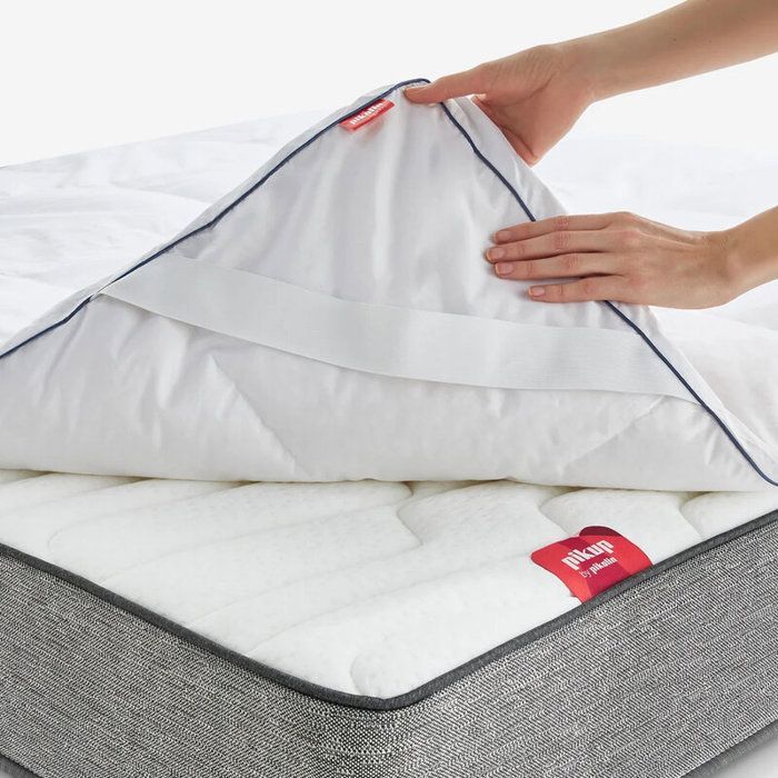 Down mattress topper - PIKOLIN HOME - 140x190 cm - White - Extra Comfort - Breathable - Downproof - Even distribution