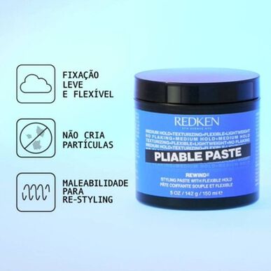 Redken Pliable Paste Rewind -muotoilutahna, tekstuuria antava tahna, keskivahva pito, 150 ml