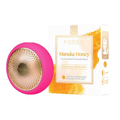 Foreo UFO 2 oppvarmet LED-kraftmaske fuchsia enhetsapplikator ansiktsmasker LED-lys