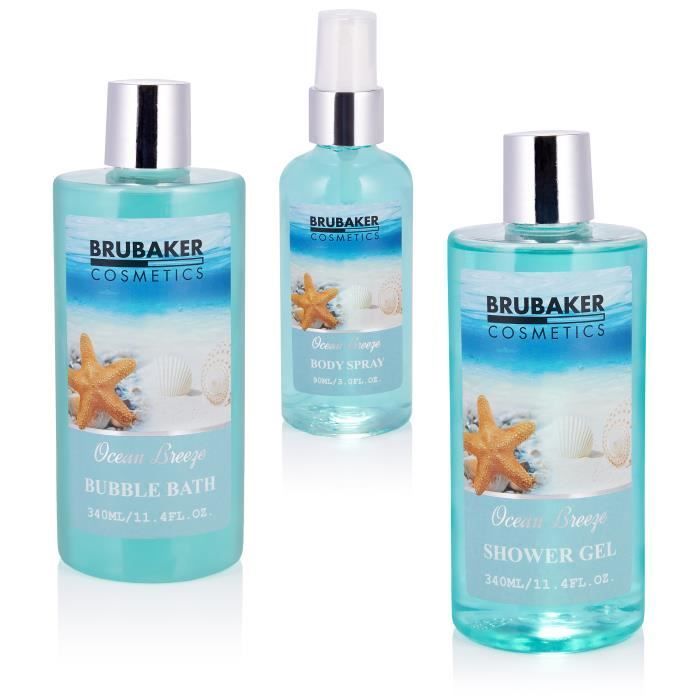 Set cosmetico da bagno e doccia BRUBAKER - 7 pezzi - in una vasca da bagno decorativa - Idea regalo - Sogni d'estate