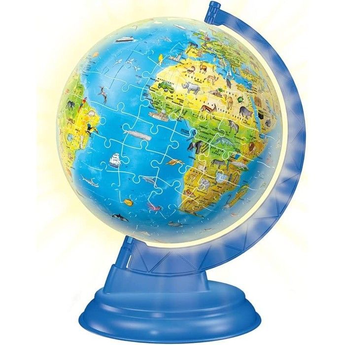 Puzzle 3D con mappamondo luminoso - Ravensburger - Viaggi e mappe - Meno di 100 pezzi - Unisex