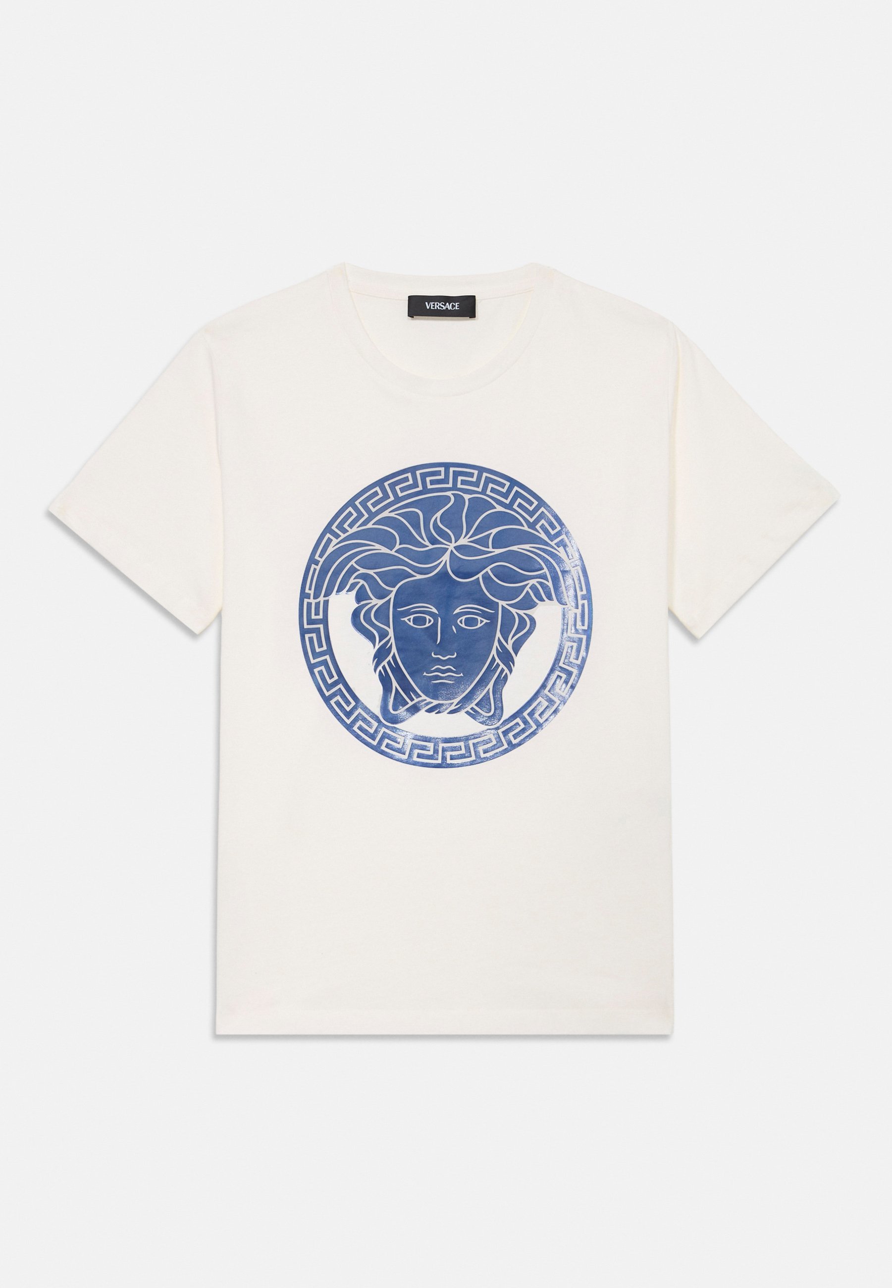 MEDUSA KIDS EFFECT PRINT UNISEX - T-shirts med print - white/royal blueVersace