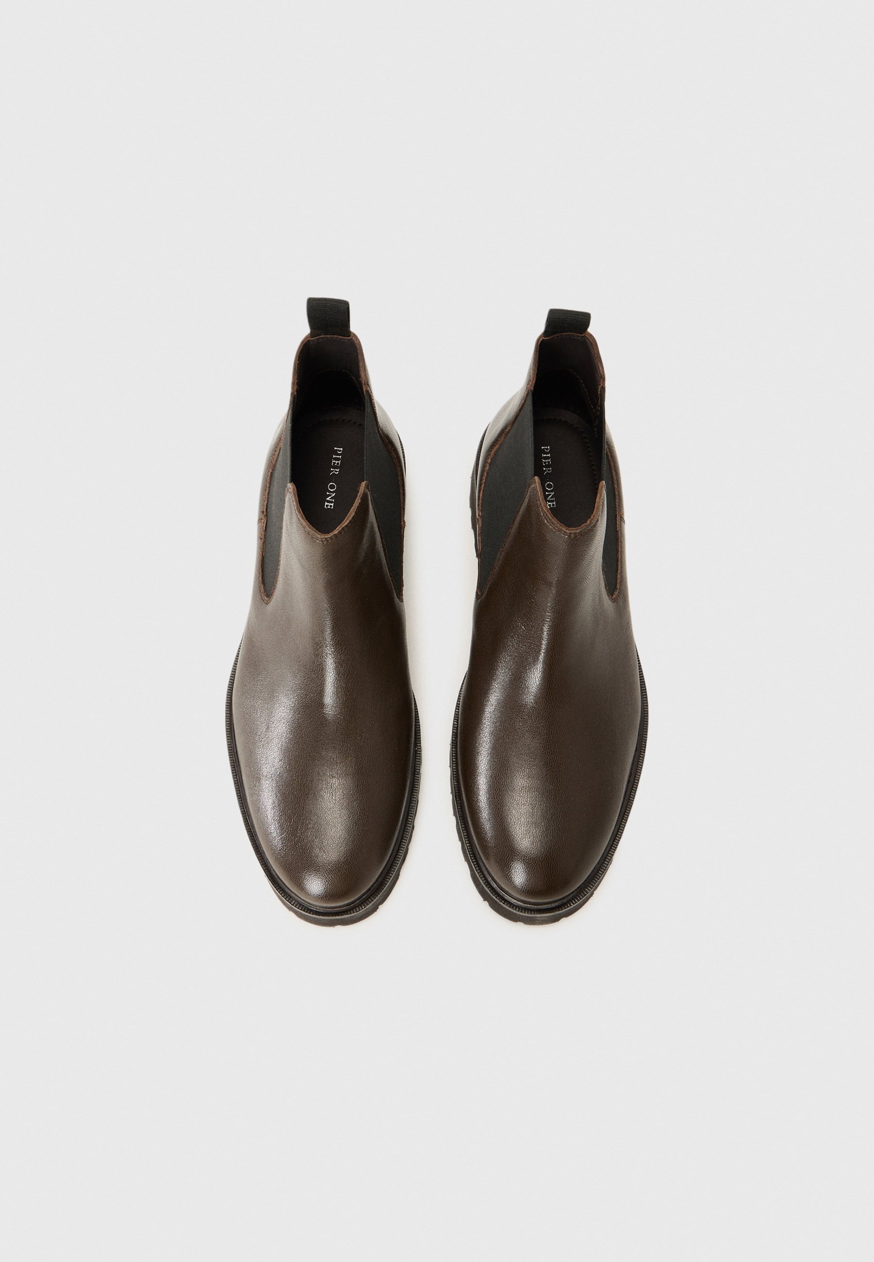Pier One LEATHER - Stivaletti classici - marrone scuro