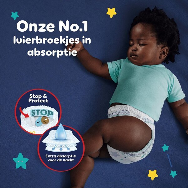 „Pampers Baby-Dry Night Pant“ sauskelnės, 4 dydis, didelė pakuotė, 4 dydis (9–15 kg), 50 vnt.
