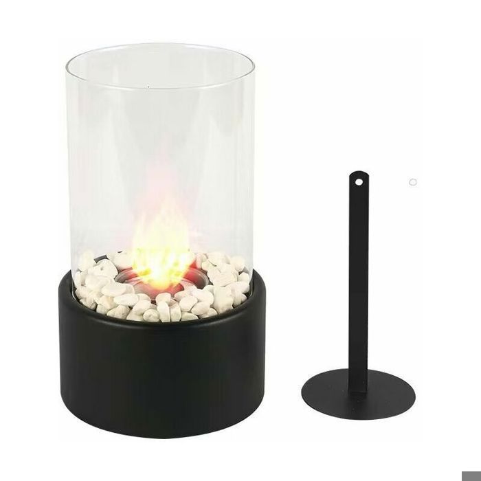 Tabletop Ethanol Fireplace, 16.5 x 16.5 x 27.5 cm, Black